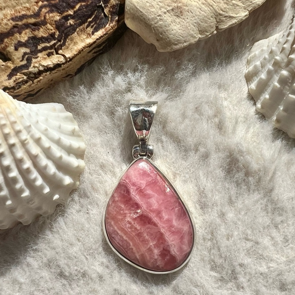 Rhodochrosite 925 Sterling Silver Pendant